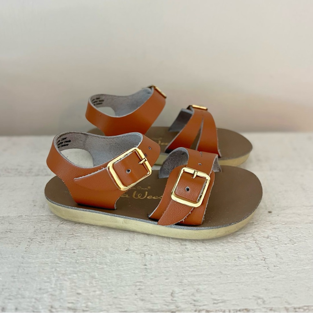 Salt Water - Sun-San Sea-Wee Sandals, infant size 4 in tan